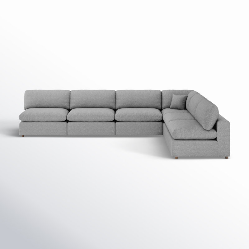 Canapé modulaire rembourré 6 pièces Jossa, Mélange de lin gris