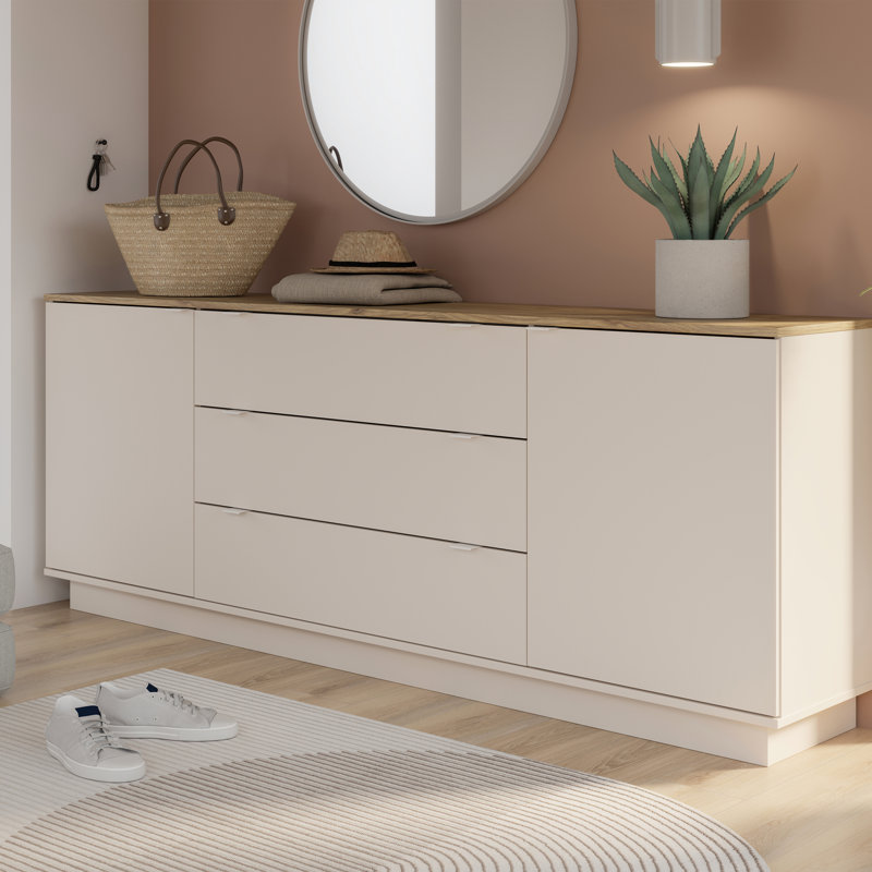 Ganymede 224.5cm Sideboard, Mauvella Oak/Sand
