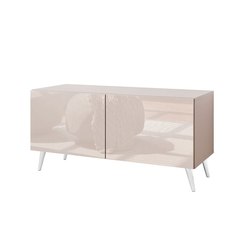Unfinished TV Stand for TVs up to 32", Cashmire Gloss/Silver