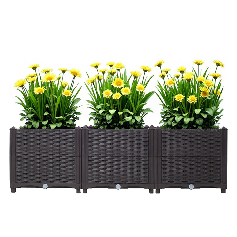 Plastic Plant Box Herb Rattan Garden Planter Box Planter For Vegetables, Garden Beds, Used For Garden Flower Or Vegetable