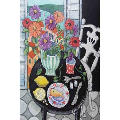 Fish Dinner by the Sea 1 Piece Wrapped Canvas Painting