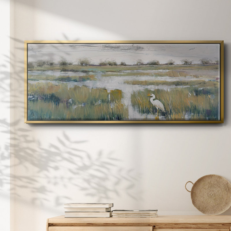 Marshland View VI - Framed Canvas, 20" H x 50" W