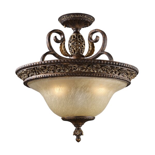 Bloomsbury Market Addonis Glass Semi Flush Mount | Wayfair