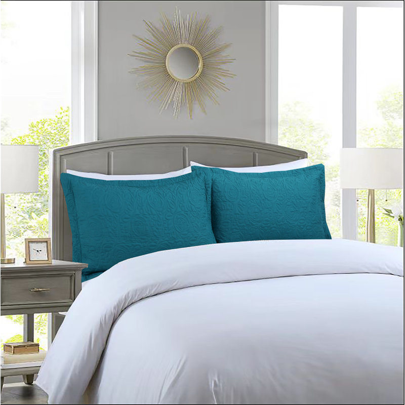 P-solid Shams Polyester Bedding, Standard, Dark Teal