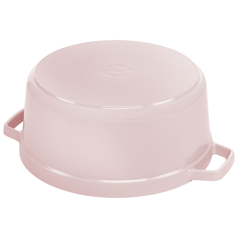 Staub Cast Iron Round Cocotte, Dutch Oven, 5.5-Quart, Serves 5-6, Made In France, Peony Pink, 5.5 quarts