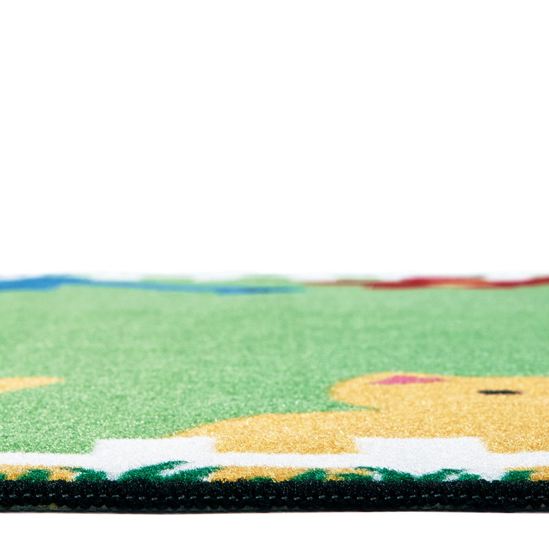 Tapis vert / bleu touffeté KID $ Value Rugs ™, Rectangle 4 pi x 6 pi
