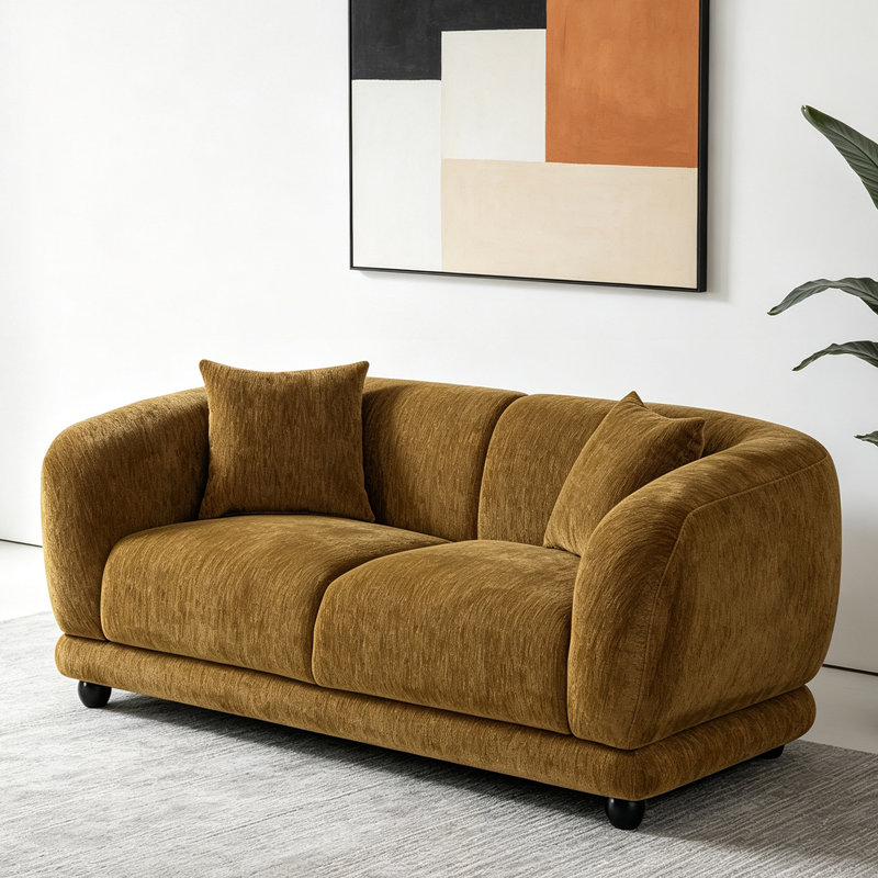Upholstered 67 " Chenille Loveseat
