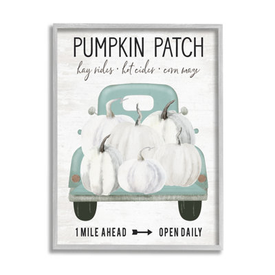 «Pumpkin Patch Mile Ahead Sign»