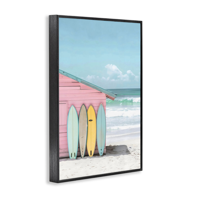 Giclée encadrée Pastel Beach Dream, design par LSR Design Studio, H 18 po x l 12 po, Giclée encadrée noir minuit