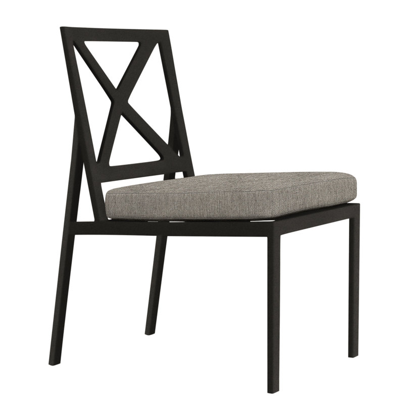 Marin Outdoor Dining Side Chair, Carbon Black, Flagship Stone Sunbrella®
