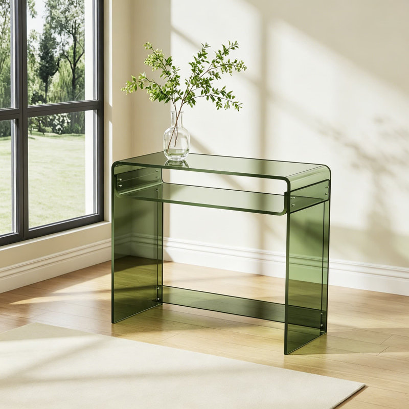 Poste de travail moderne en acrylique pour ordinateur portable - Table d'étude polyvalente et console de bureau à domicile