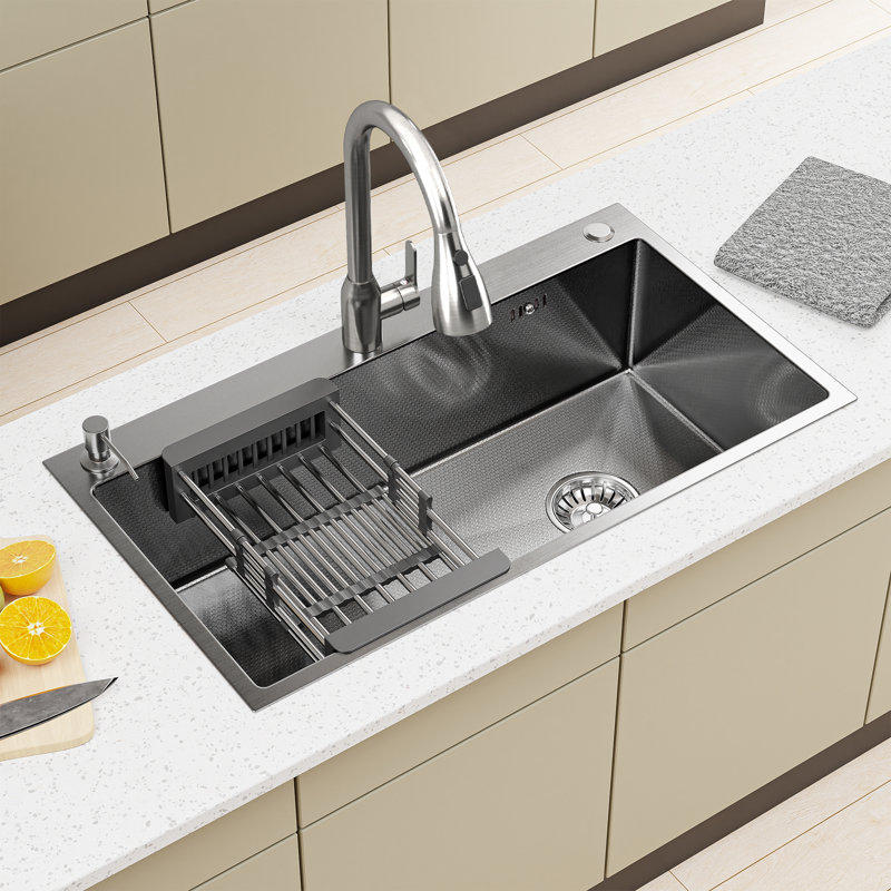 Single Bowl Stainless Steel Drop-In Kitchen Sink, Silver, 30"