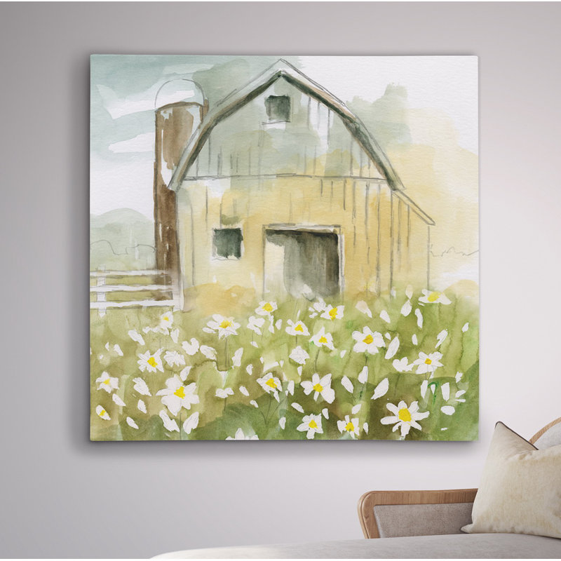 Daisy Barn - reproduction d'art, H 40 po x l 40 po x P 1,5 po, Toile tendue