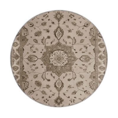 Tabriz Beige Indoor and Outdoor Area Rug
