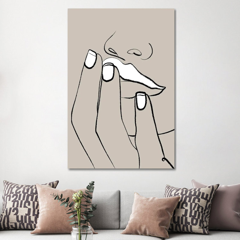 Lips And Seduction - Wall Art Print - Wrapped Canvas, 60 po x 40 po, Gallery Wrapped Canvas, Sans cadre