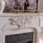 Beige Manufactured Wood Electric Fireplace