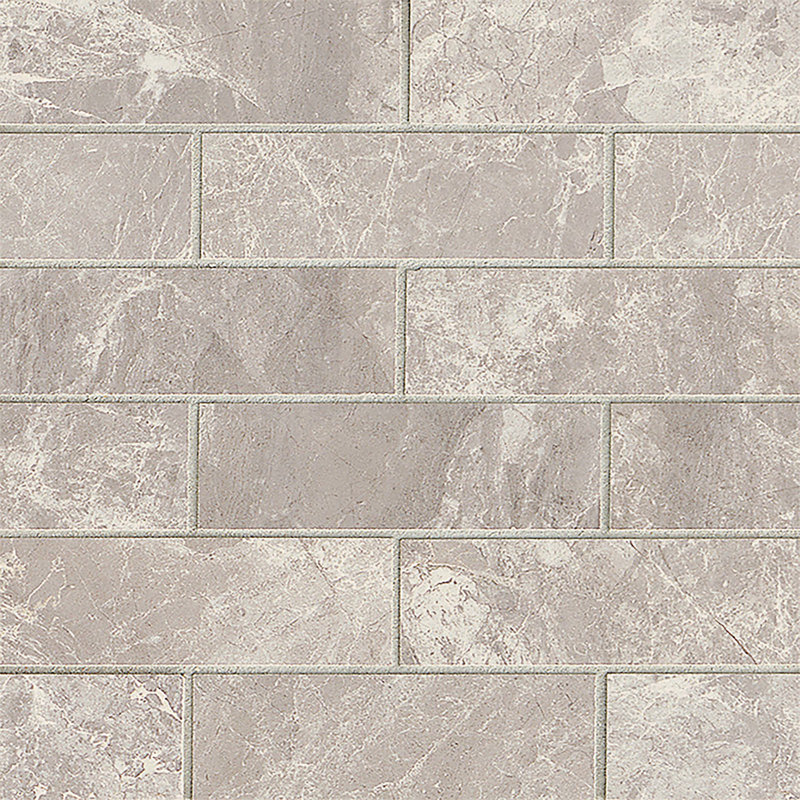 2" x 6" Porcelain Mosaic Tile, Bardiglietto