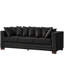 Canapé moderne cinq places, revêtement en velours, accoudoirs carrés cloutés argentés, sièges confortables, housses amovibles, housses de coussin avec fonction rangement