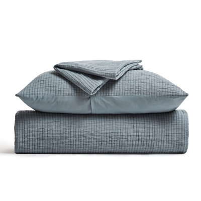 Solid Cotton Gauze Pick-stitch Matelesse Coverlet Bedspread set