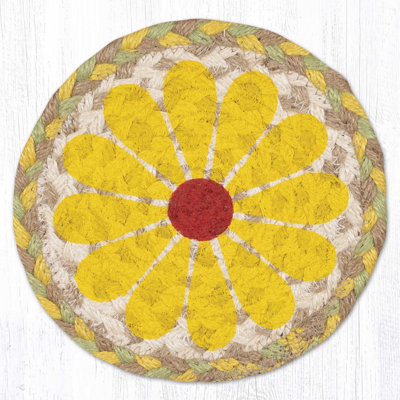  Grand sous-verre rond à motif floral LC-654 7 po x 7 po