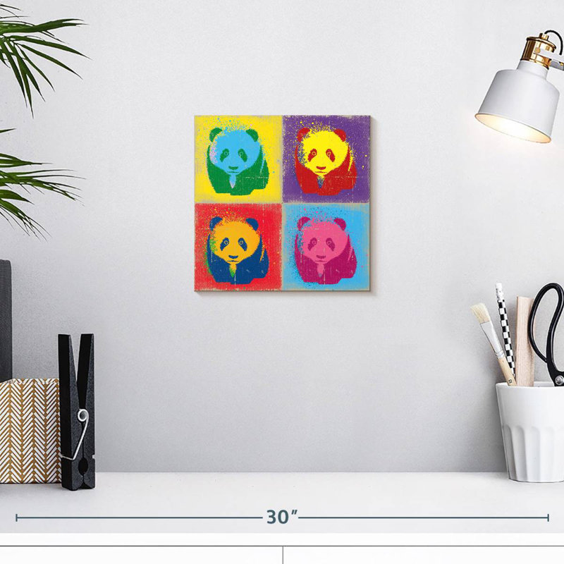 Brampt Paint Splash Pandas, H 10 po x l 10 po