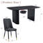 Ensemble de table de salle à manger spacieux en bois aggloméré noir et 8 chaises en polyuréthane, parfait pour un décor moderne et luxueux