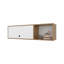 Roslyn Wall-Mounted Cabinet With Lift-Up Door, Open Compartments, Natural Oak And White