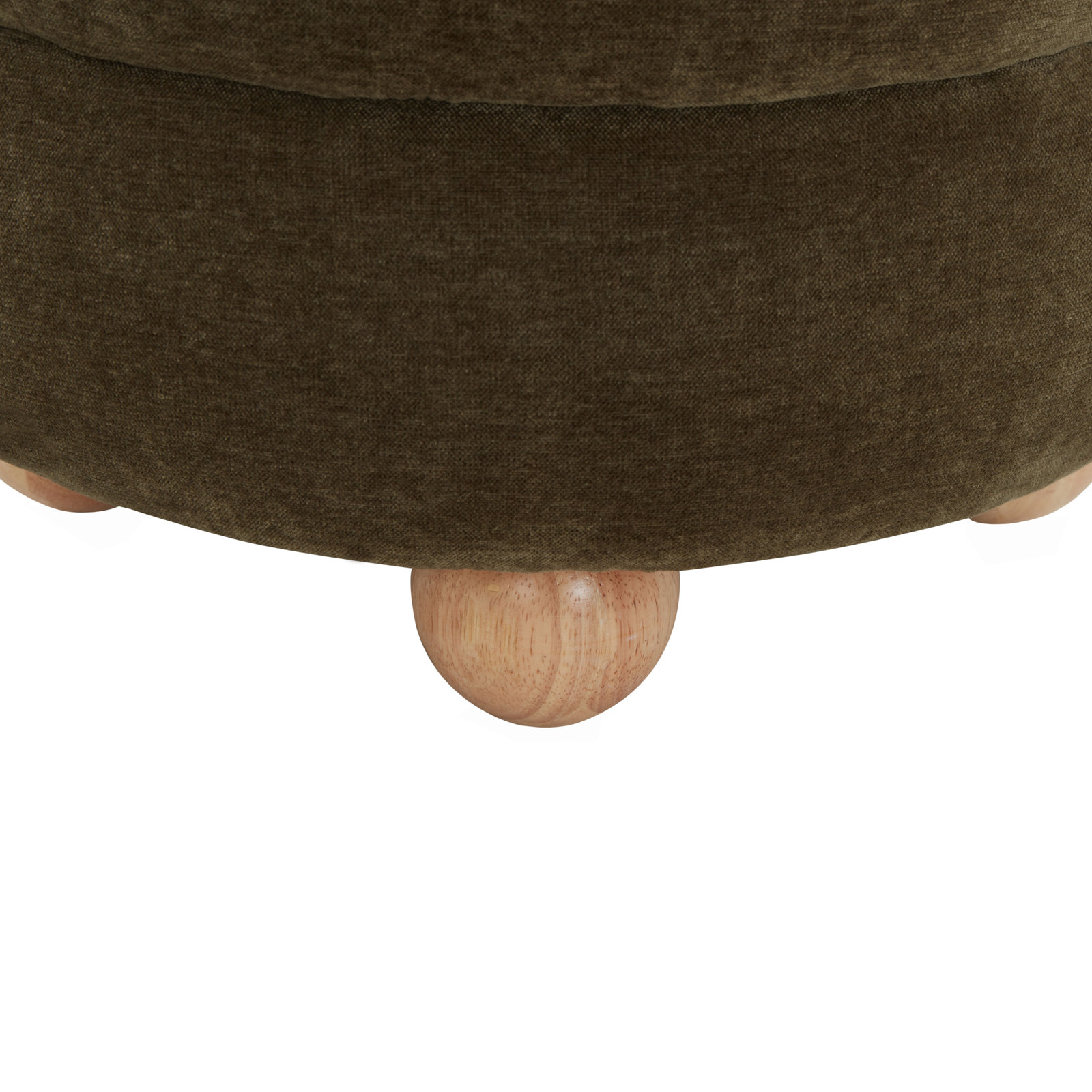 Vincente 17" Ottoman, Dark Olive Green Velvet, Natural
