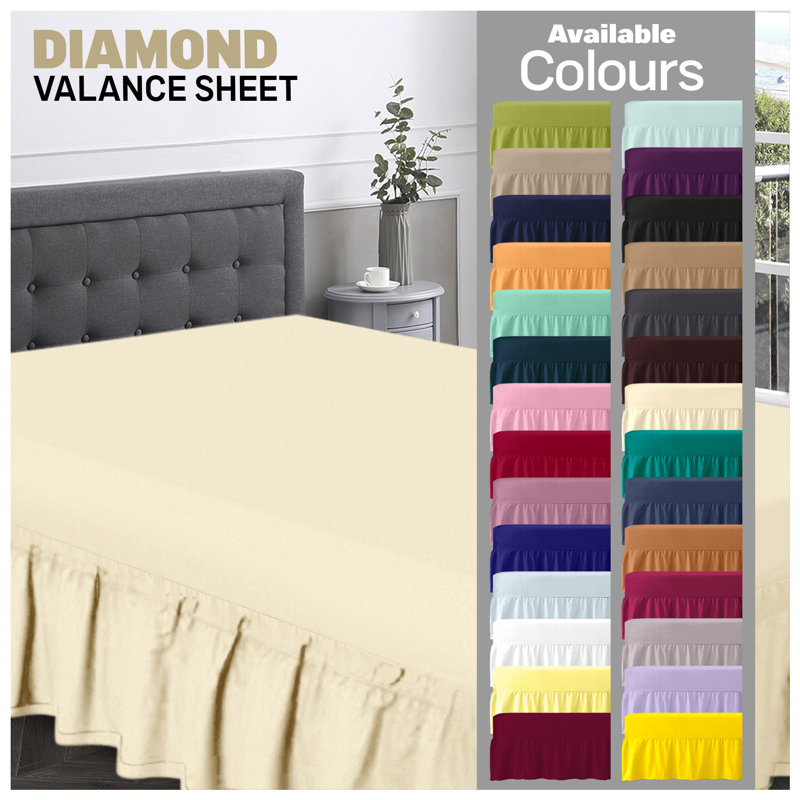 Premium Cotton Blend Plain Dyed Valance Sheet | Soft Durable and Breathable Luxury Bed Sheet for Ultimate Comfort, Cream