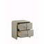 Aria Modern 2-Drawer Nightstand With Textured Front, Metal Handles And Ball Bearing Glide System In Beige