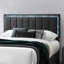 Lit 1pc grand lit en tissu de laine capitonné avec cadre de lit double à DEL-1224343080
