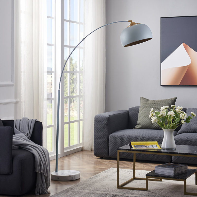 Dedre 68.5'' Arched Floor Lamp, Grey, White