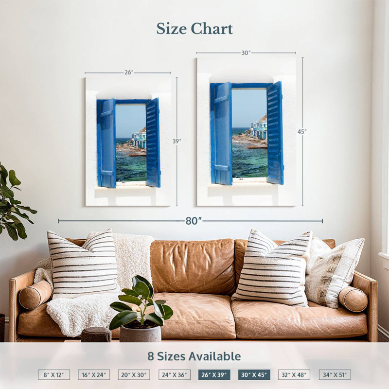 Lilie Window To Coastal Greece, 39" H x 26" W