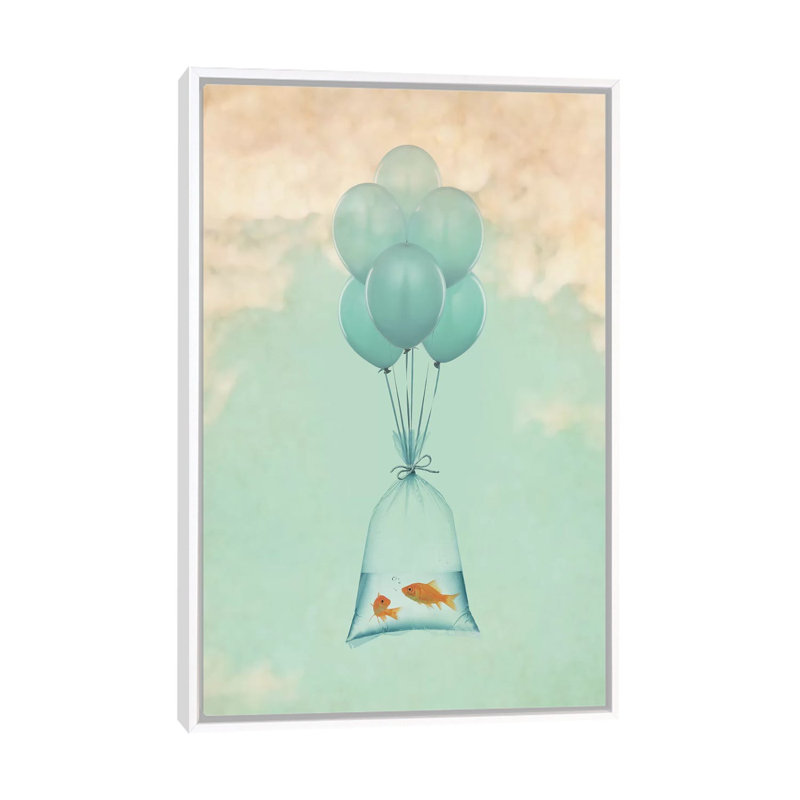 Flight To Freedom I by Vin Zzep - Print on Canvas, 66.04 cm H x 45.72 cm W, White Framed