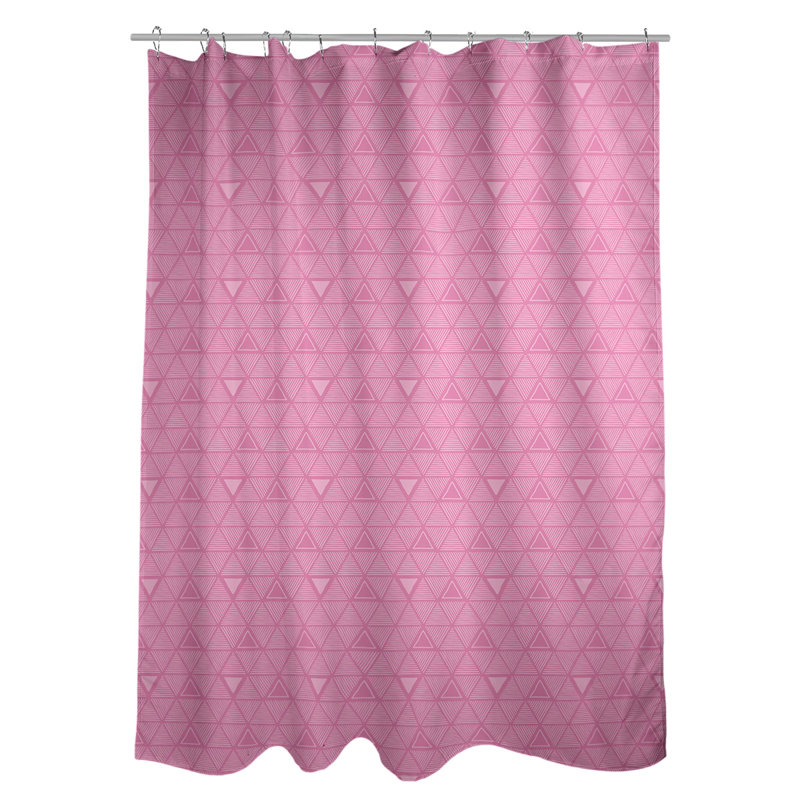 Rideau de douche simple à triangles à main classique Patricia Geoffrey, Rose foncé, Yes