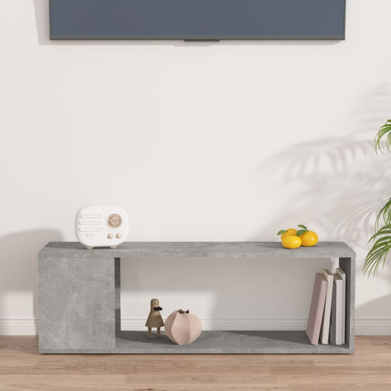 Azeeza Unfinished TV Stand, Concrete Grey