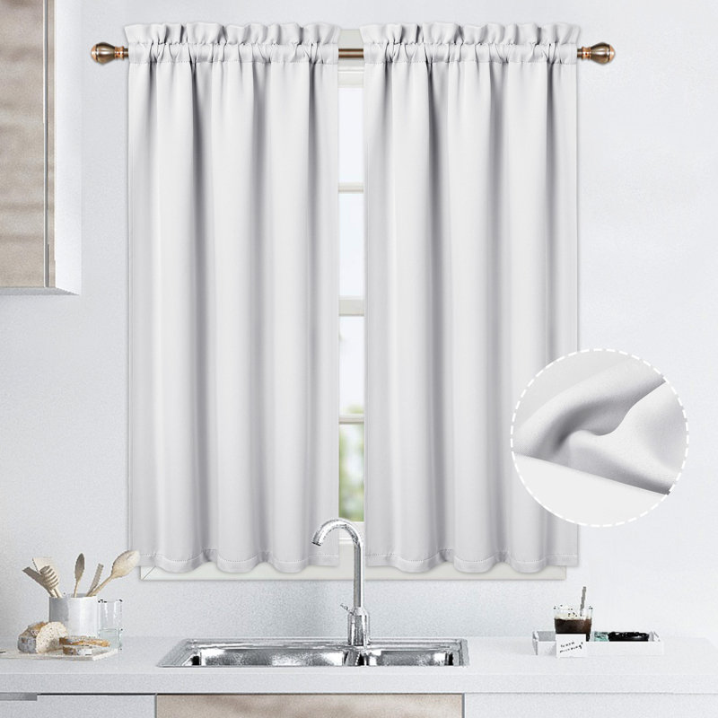 Kitchen Curtain, 66cm W x 114cm L, White