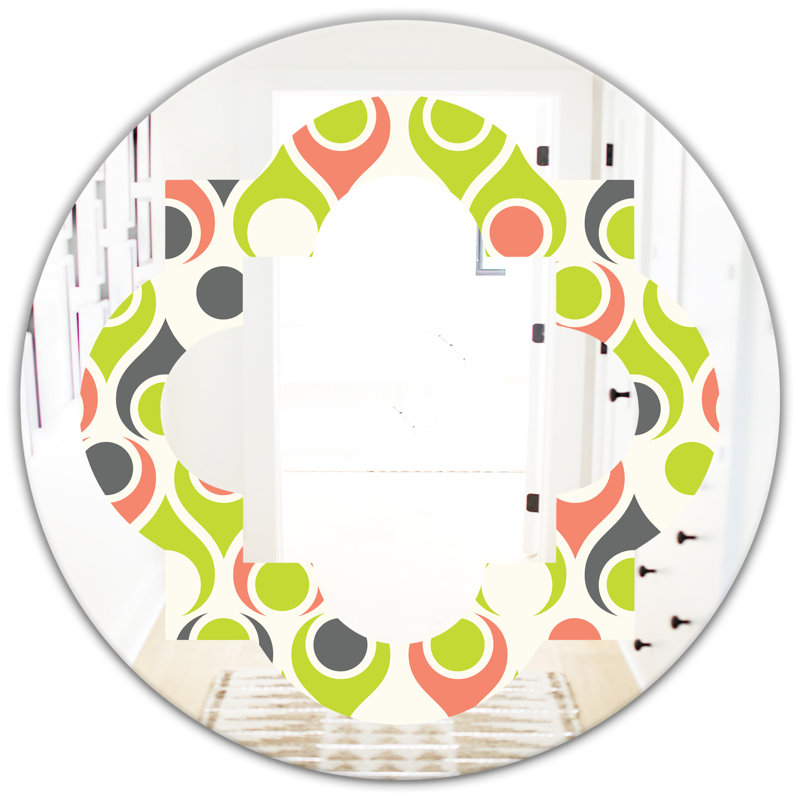 Miroir mural abstrait et moderne sans cadre Abstract Drops II, H 23,6 po x l 23,6 po