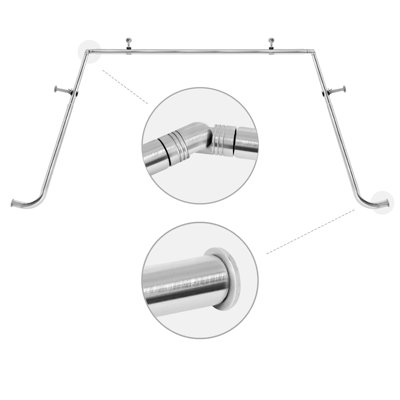 Hrishaan Adjustable Bay Window Single Curtain Rod