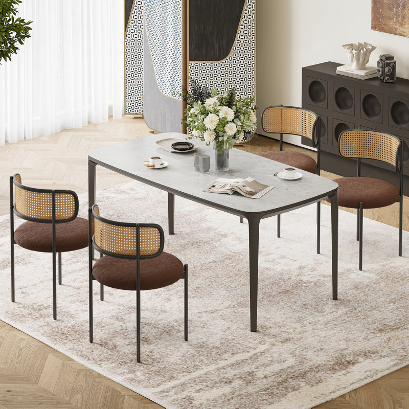 Chaise d'appoint en tissu Amett, Brun