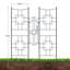1 PCS 169x130cm Black Metal Garden Trellis, Rustproof 14mm Reinforced Steel Climbing Plant Support for Roses Vines Vegetables, Indoor Outdoor Patio Potted Plant Frame