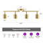 Luminaire sur rail 4 lumières avec têtes réglables et 4 ampoules incluses-118612602-118612603