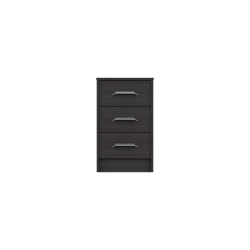 Zakariyah 38.3cm W Manufactured Wood Bedside Table, Anthracite Oak