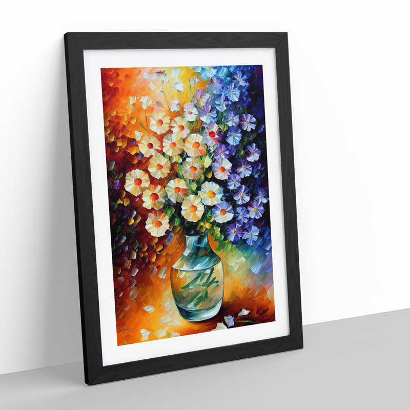 Vase Of Flowers No.4 - Wall Art, Black Framed Paper, 36cm H x 27cm W