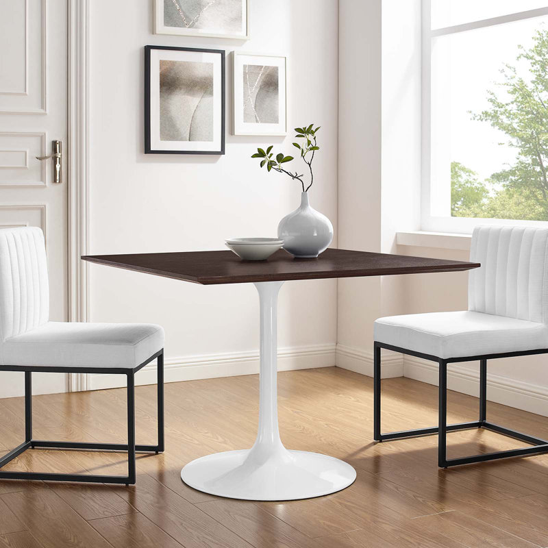 Lippa Square Wood Grain Dining Table, Cherry Walnut, 28" L x 28" W
