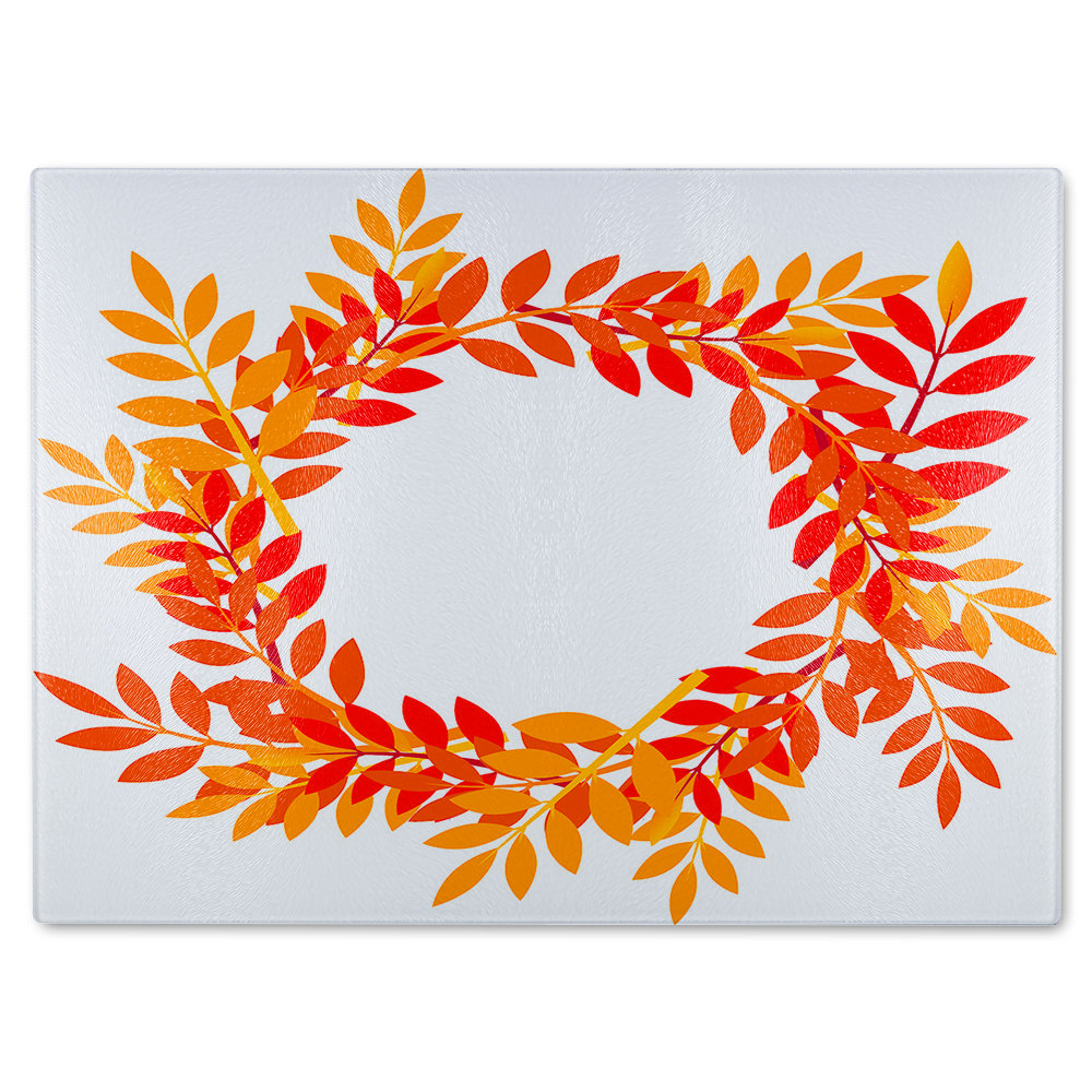 Autumn Leaves Glass Chopping Board