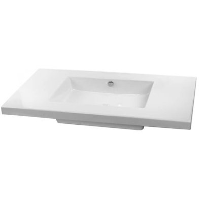 Ceramica Tecla By Nameeks Mars 21.26'' White Ceramic Rectangular Bathroom Sink with Overflow