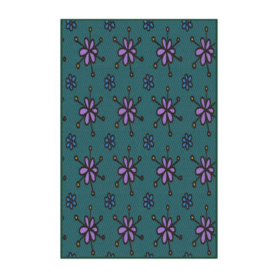 Tapis décoratif florale/rouge Auberon