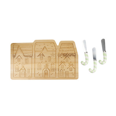 KitchenCraft The Nutcracker Collection Bamboo Cheese Serving Set