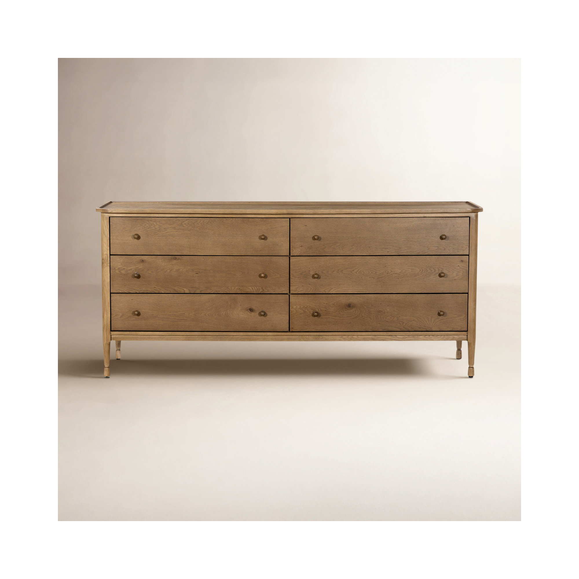 Franny 6 Drawer Dresser-Saddle Brown Veneer, Saddle Brown Veneer
